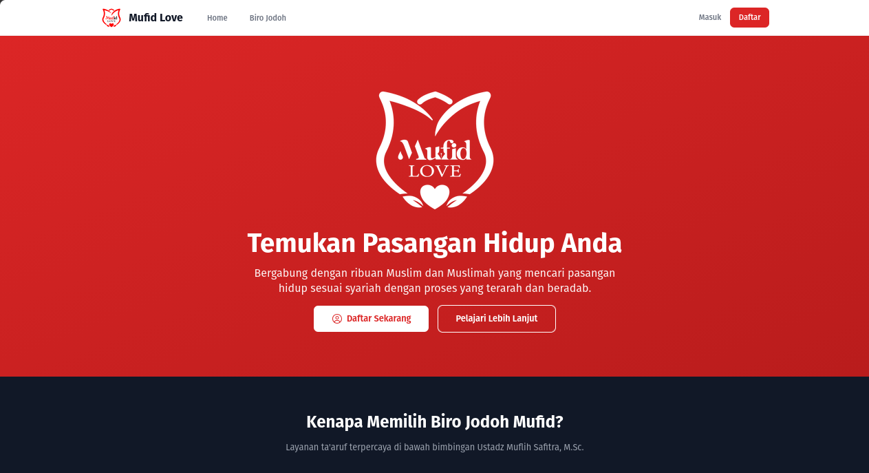 Halaman utama Biro Jodoh Mufid